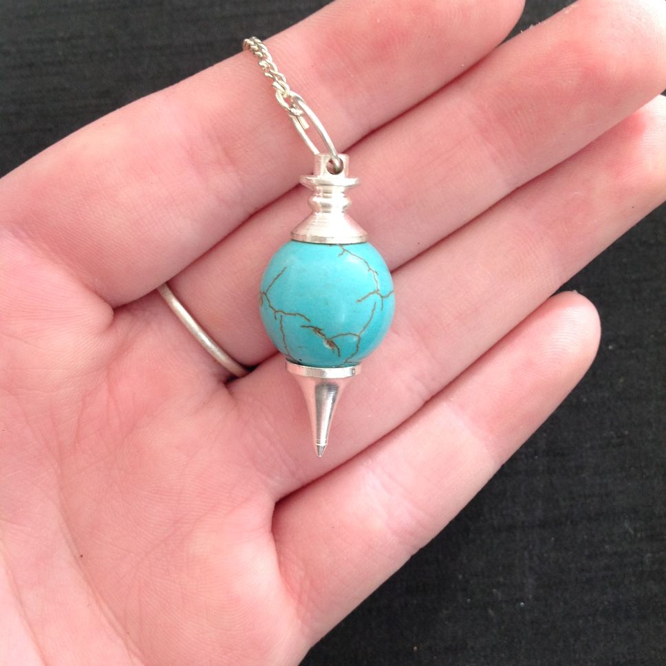 Dyed Blue Howlite Ball Pendulum Dyed Blue Howlite Ball Pendulum
